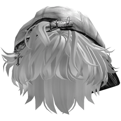Messy Boy Hair W/ White Cap (White) Roblox item