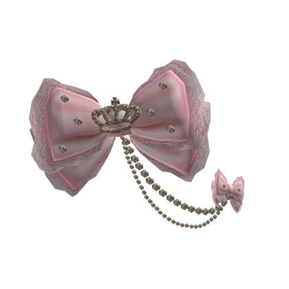 Harajuku Hime Gyaru Agejo Ruffle Lace Bow w/ Crown | Roblox