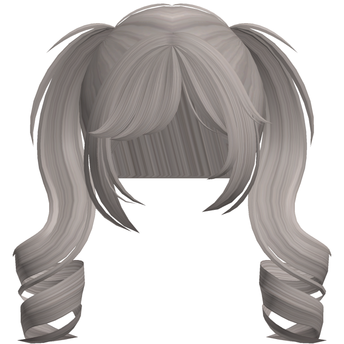 sweet dolly princess curled pigtails ash grey