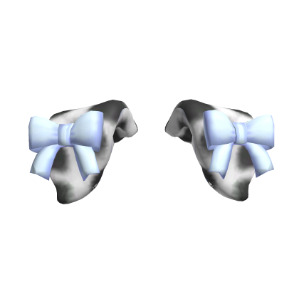 Roblox Item ⊱┊puppy dog dalmatian ears white black blue bows