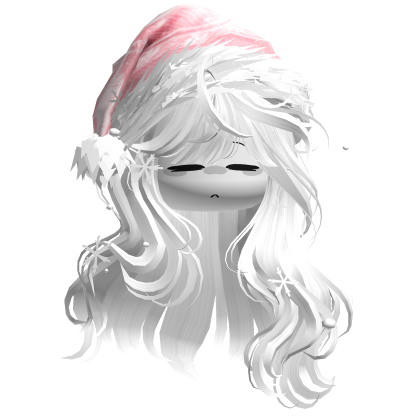 Christmas Hair w/Santa Hat (White)