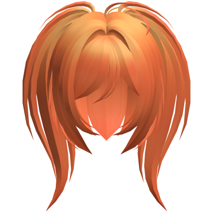 moe emo high messy side ponytails orange