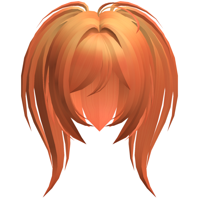 moe emo high messy side ponytails orange