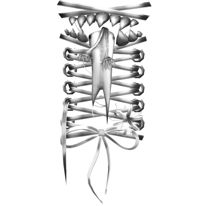 White Creepycore Shoulder Monster Stitches [L]
