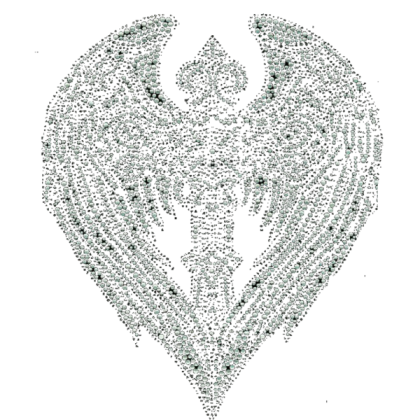 TB PNG Rhinestone Cross & Wings Cute Y2K Roblox decal