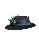 Elegant Black & Teal Ornate Fedora