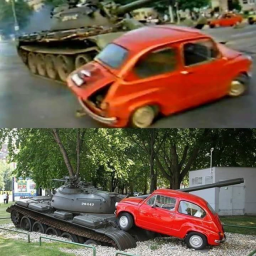 Croatia Car Crushes Tank
