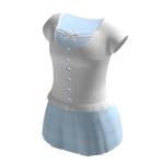 🍀Milkmaid Top w Mini Skirt (Blue/White)