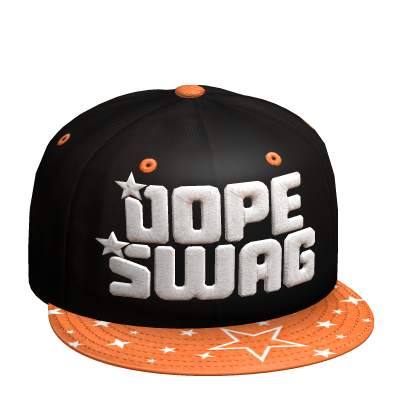 2000s Star DOPE SWAG Flat Brim Cap Hat y2k Orange Roblox item