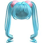 Y2K Fluffy Anime Pigtails - Blue & Pink