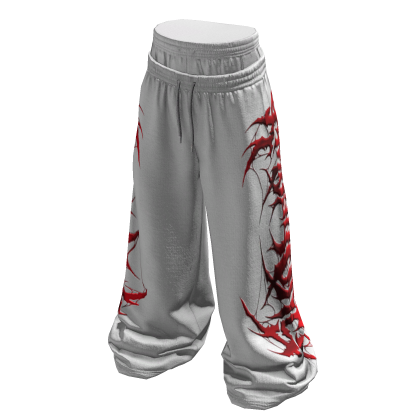 Sagging White/Red Y2K Svddenly Print Sweatpants