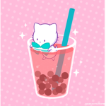 Boba milk tea cats