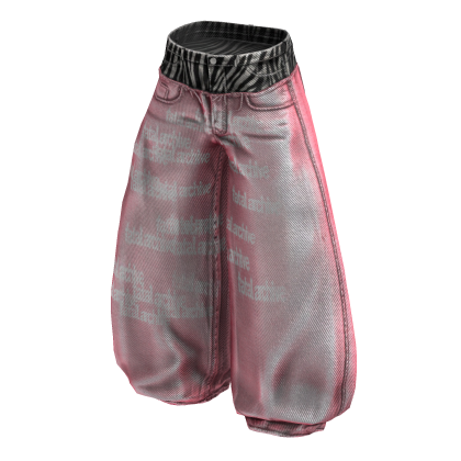 Pink Baggy Skater Zebra Denim