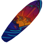 Electric Summer Tropical Surfboard