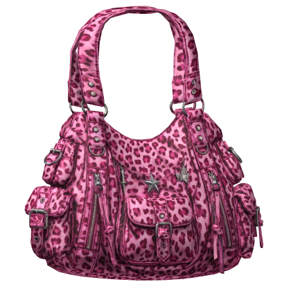 3.0 Gyaru Pink Leopard Y2K Grunge Leather Handbag