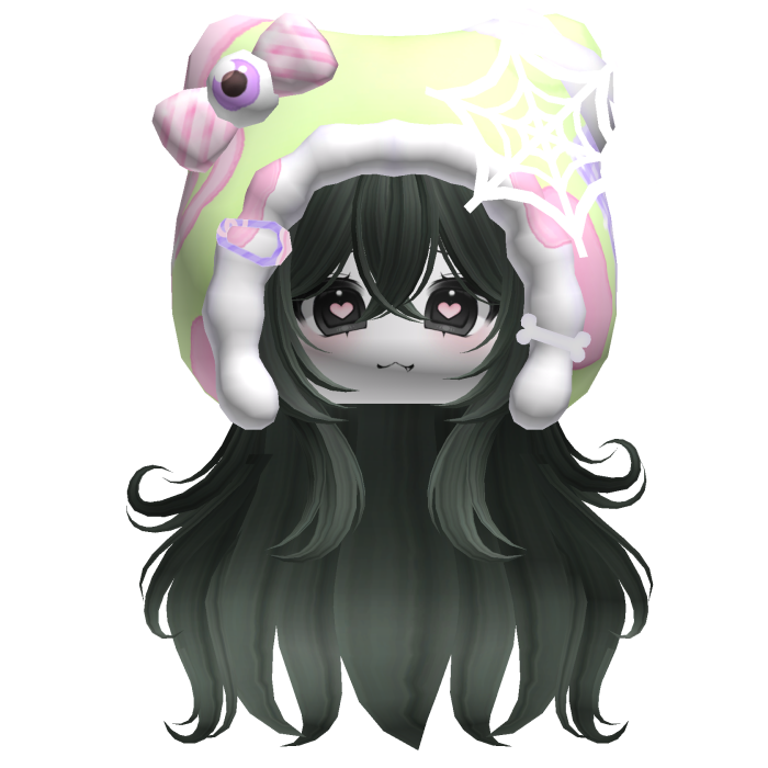 Kawaii Anime Hair w/ Pastel Goth Hood  (Green)