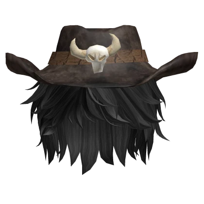 Messy Black Hair CowBoy Hat | Roblox Item - Rolimon's