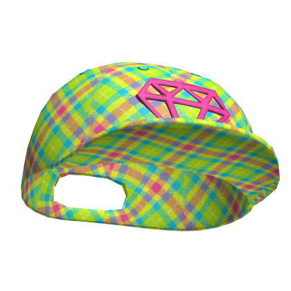 ♡ scene green plaid pink diamond snapback
