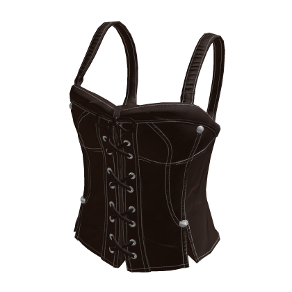 Y2K Lace Up Corset Top (Black)