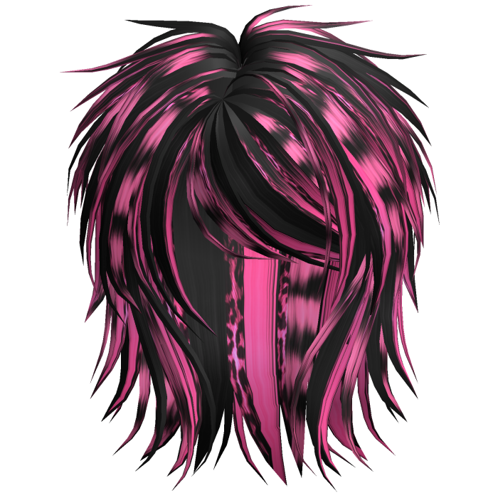 Short Fluffy Scene Blowout Pink Stripes