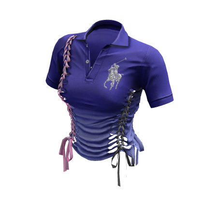 Braided Cutout Polo Shirt (Dream Purple)