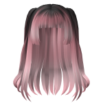 🍀Hime Half Up Pigtails (Black/Pink)