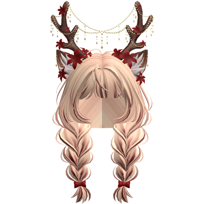 Ethereal Christmas Fairy Fawn Braids w/ Antlers