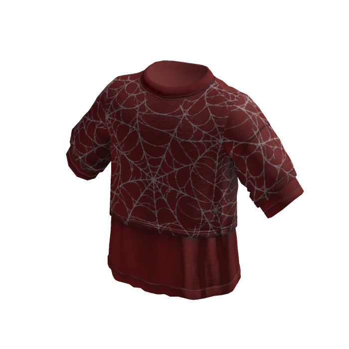 Goth Spiderweb Layered T-Shirt (Burgundy)