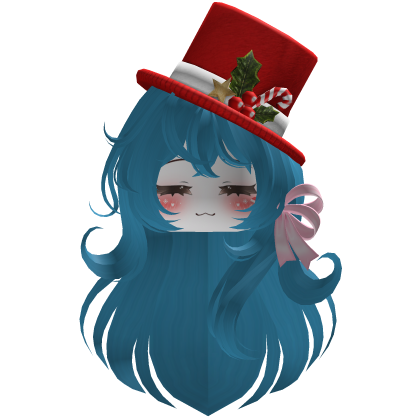 Beautiful Christmas hat hairstyle bow (Blue)