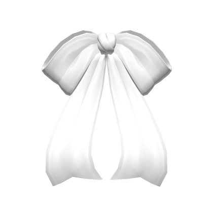 Elegant Low Hair Bow White
