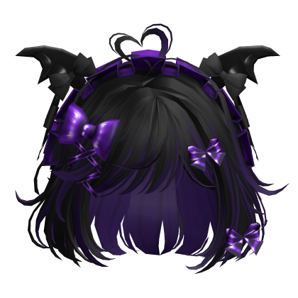 Goth Bob w/Maid Headband (Black&Purple)