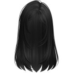 Straight Layered Messy Side Part Hair (Black)