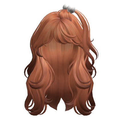 Cute Wavy Hair with Pom poms(Ginger) Roblox item