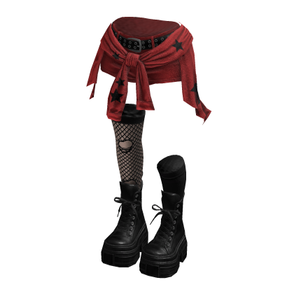 Grunge Rebel Shorts Y2K Cloth (Red Black)