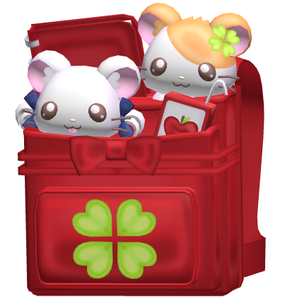 ♪ 〜 Red Clover Randoseru + Hamtaro Plushies