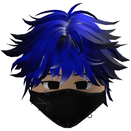 Cute Emo Boy Mask Black Y2K emo (blue)