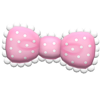 ♡ pink kawaii lace polka dot bow hairclip Roblox item