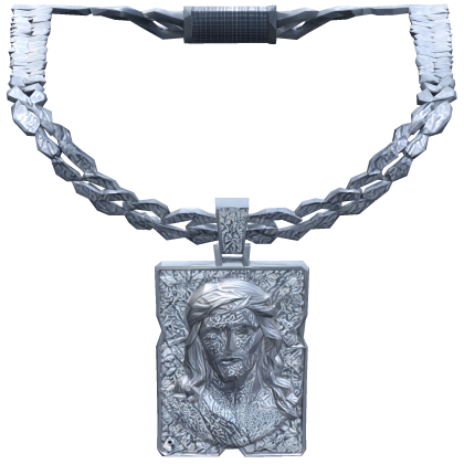 Iced Out Y2k Sacred Jesus Pendant Chain 1.0