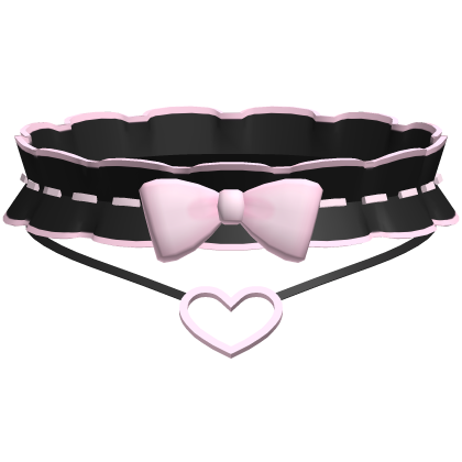 🤍 pretty ruffle choker necklace black & pink thumbnail