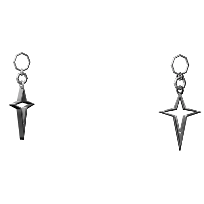 Y2K Grunge Star Earrings in Silver