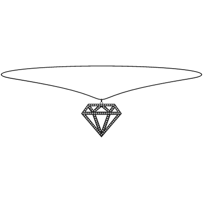 black bling diamond necklace ✧ clear steel Roblox item