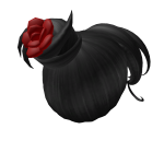 Black Hair Rose Bun