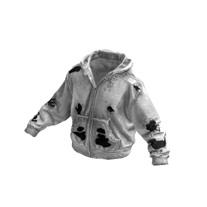 White Thrashed Vintage Oversized Hoodie