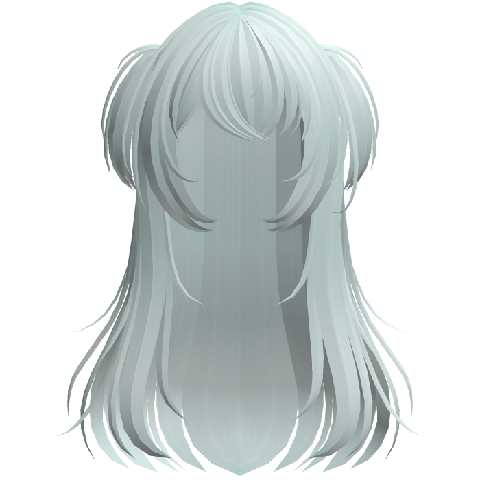 shy wispy layered hair w/ pigtails pastel teal