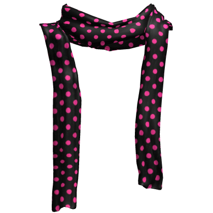 ♡ harajuku black & pink polka dot long scarf 1.0 