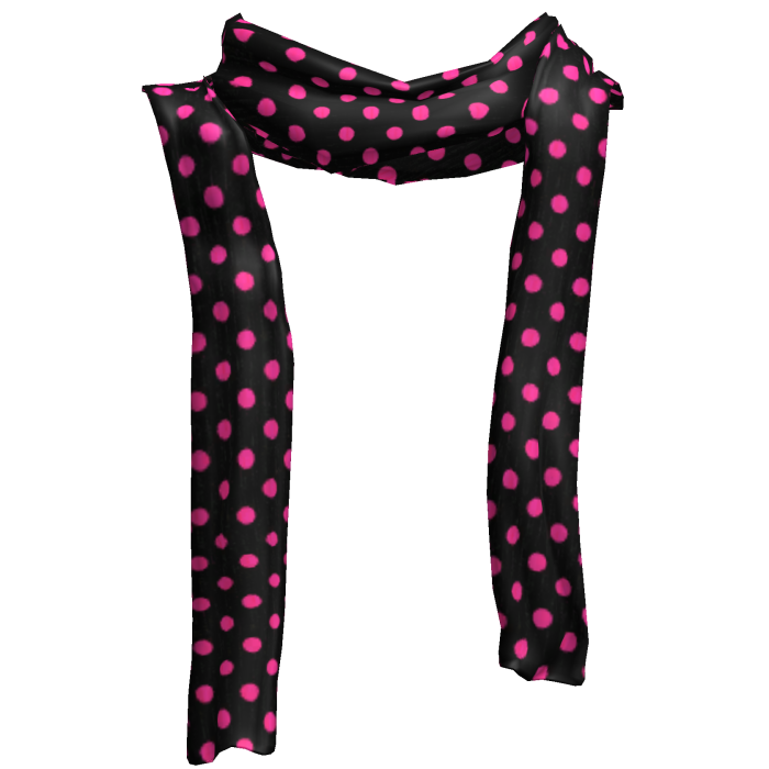 ♡ harajuku black & pink polka dot long scarf 1.0 