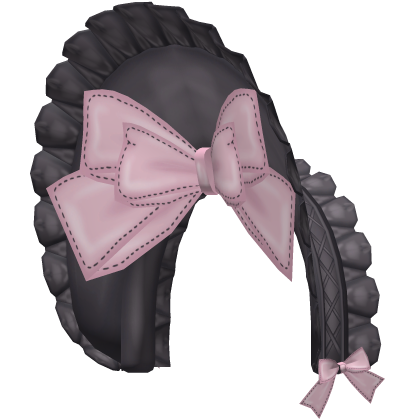 ୨ . ♡ lolita lace maid bonnet headdress ♡ black .ᐟ