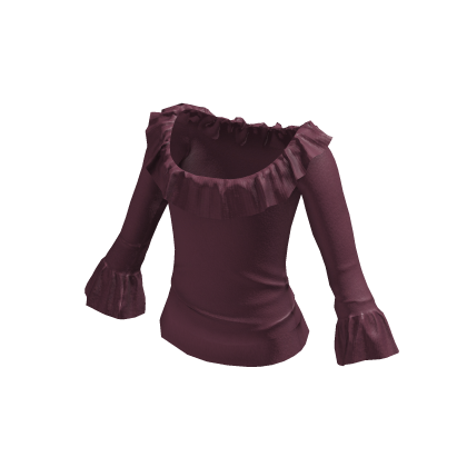 vintage off-shoulder ruffled blouse (mauve/purple)