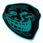 Neon Trollface Head