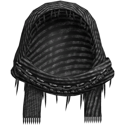 1.0 striped punk vkei chained hood headscarf wrap Roblox item